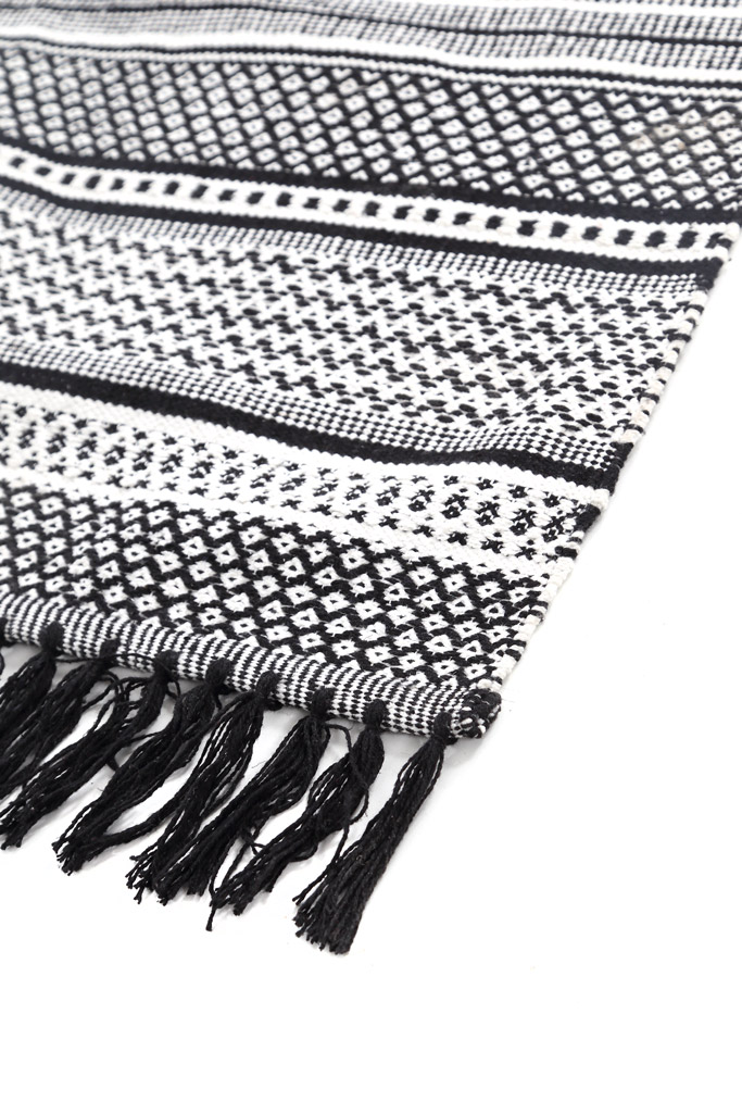 Χαλί Urban Cotton Kilim Samaira Black White Royal Carpet - 130 x 190 cm